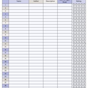 TBR and Reading Log PDF Printable