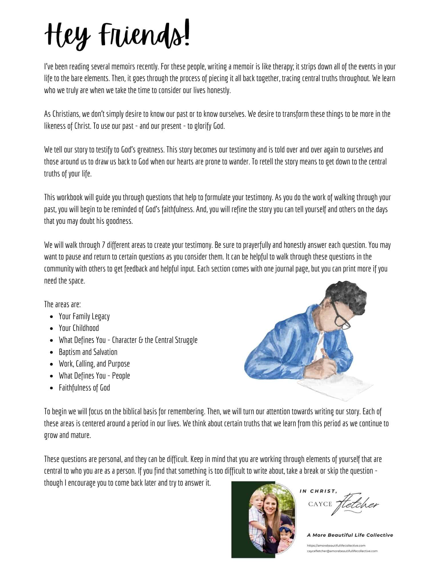 Write Your Story Workbook: Documenting God's Faithfulness in Your Life | How to Write Your Testimony Worksheet - Image 2