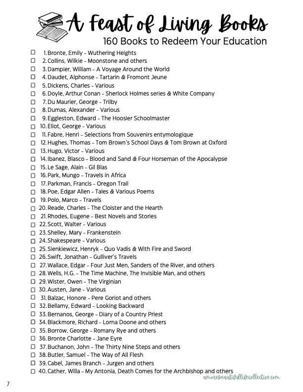 A Feast of Living Books: 160 Books to Redeem Your Education | A Classical Education Reading List for Adults