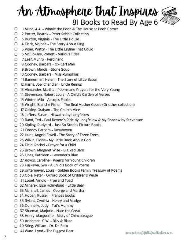 81 Books for Preschoolers & Kindergarten Up to Age 6 | FREE Preschool Book List