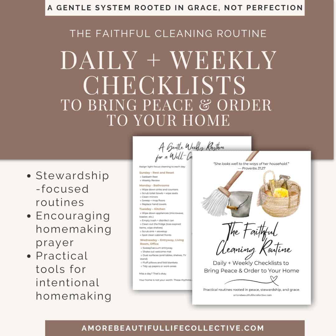Cleaning Checklists for Daily & Weekly Routines | Faith-Based Home Organization Printable | 5-Page PDF with Habit Tracker & Prayer