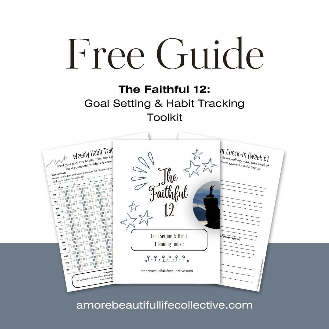 The Faithful 12: Christian Goal Planner Printable for 12 Week Year Habits & Focus
