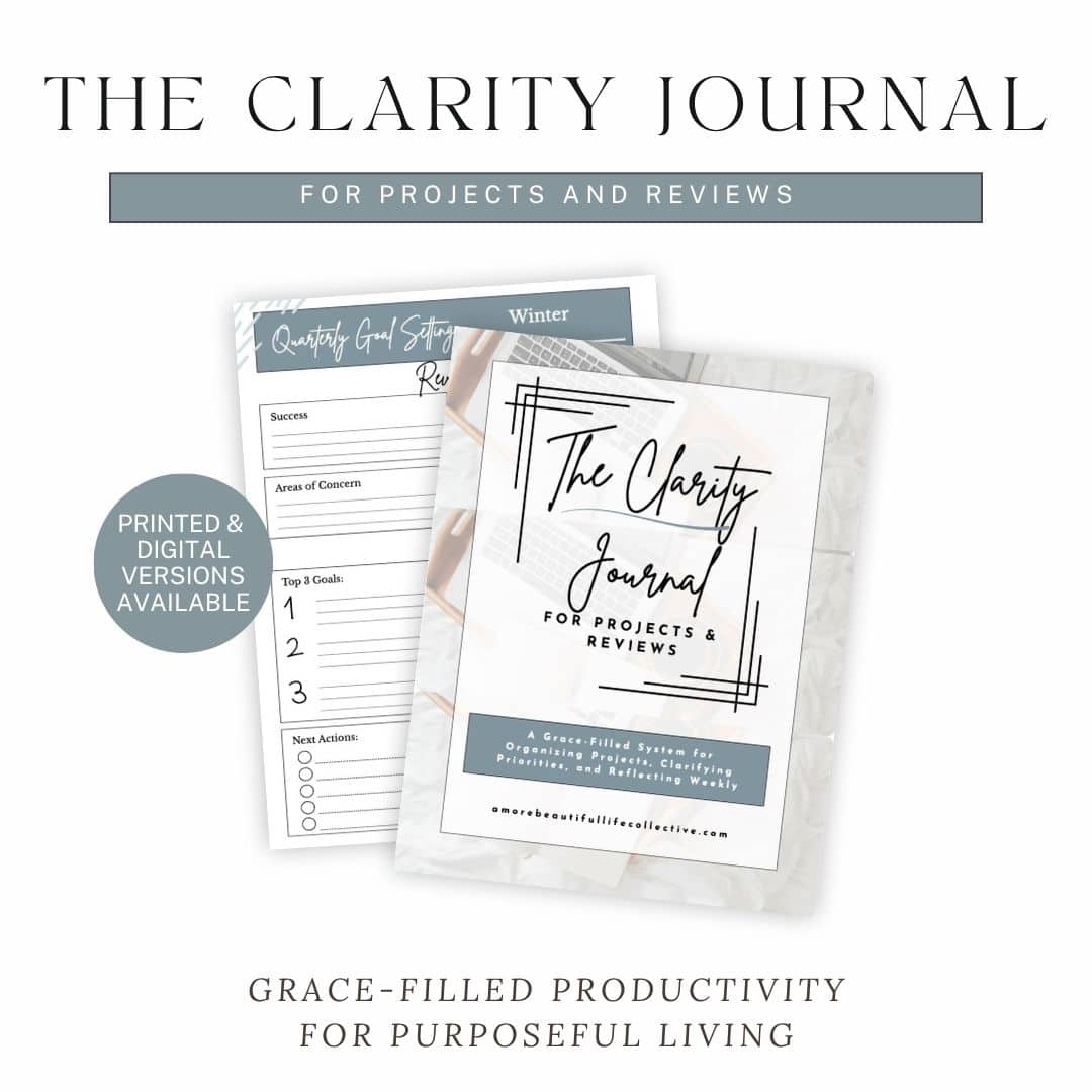 The Clarity Journal for Projects & Reviews | Undated Printable Planner for Weekly Review, Action Lists, Project Planning, and Goal Setting