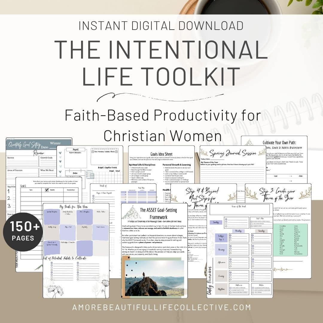 The Intentional Life Toolkit: Christian Goal Planner Bundle + Faith-Based Productivity Printables (PDF)