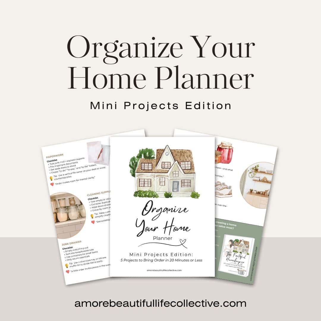 Organize Your Home Planner – 5 Quick Mini Projects | Printable Decluttering Checklist PDF | Home Organization in 20 Minutes or Less
