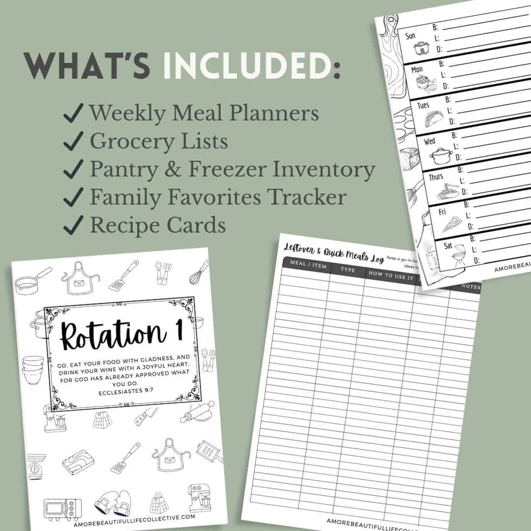 Gather & Grace Meal Planner | Printable Meal Planning Binder for Families | Weekly Meal Planner | Christian Kitchen Organization Notebook - Image 2