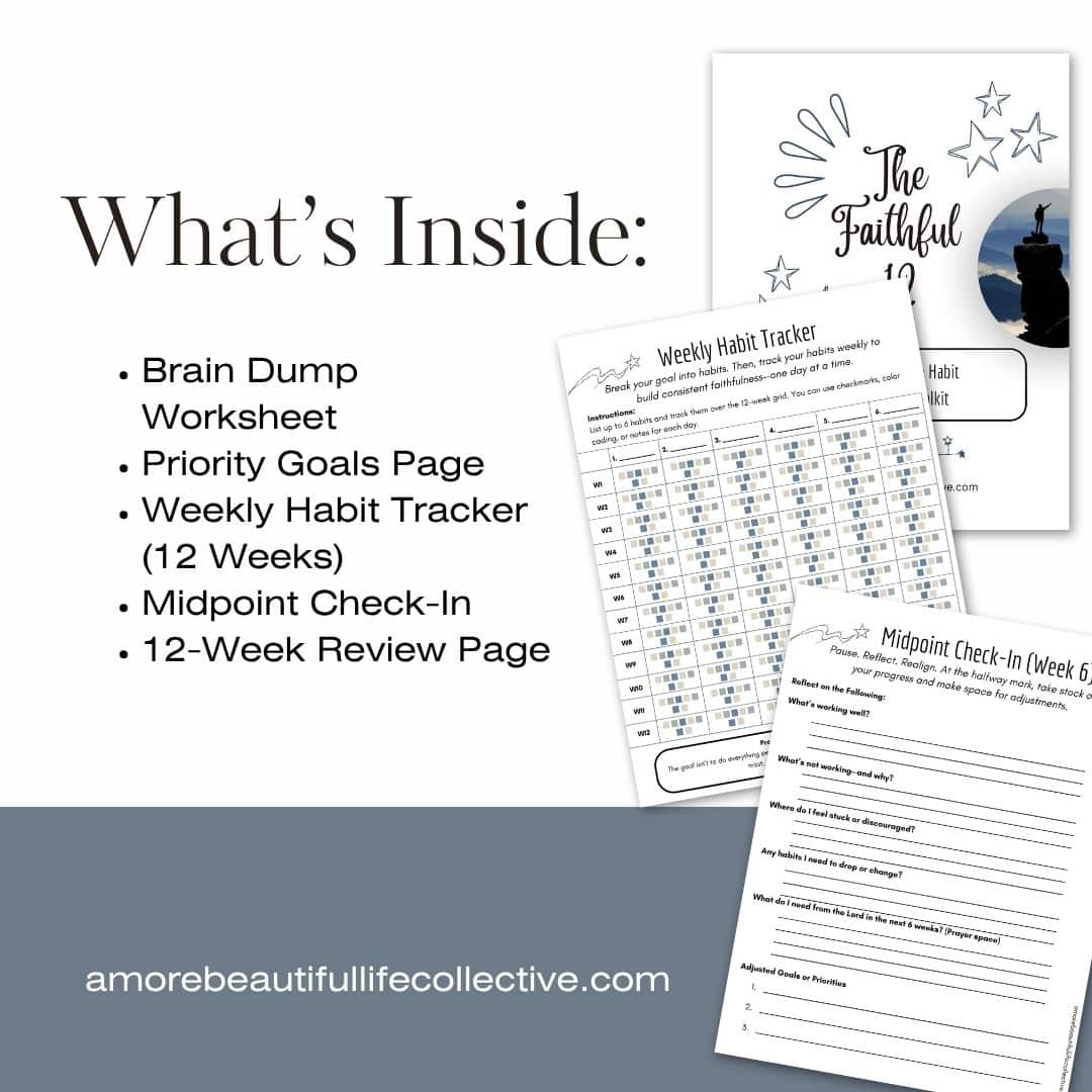 The Faithful 12: Christian Goal Planner Printable for 12 Week Year Habits & Focus - Image 2