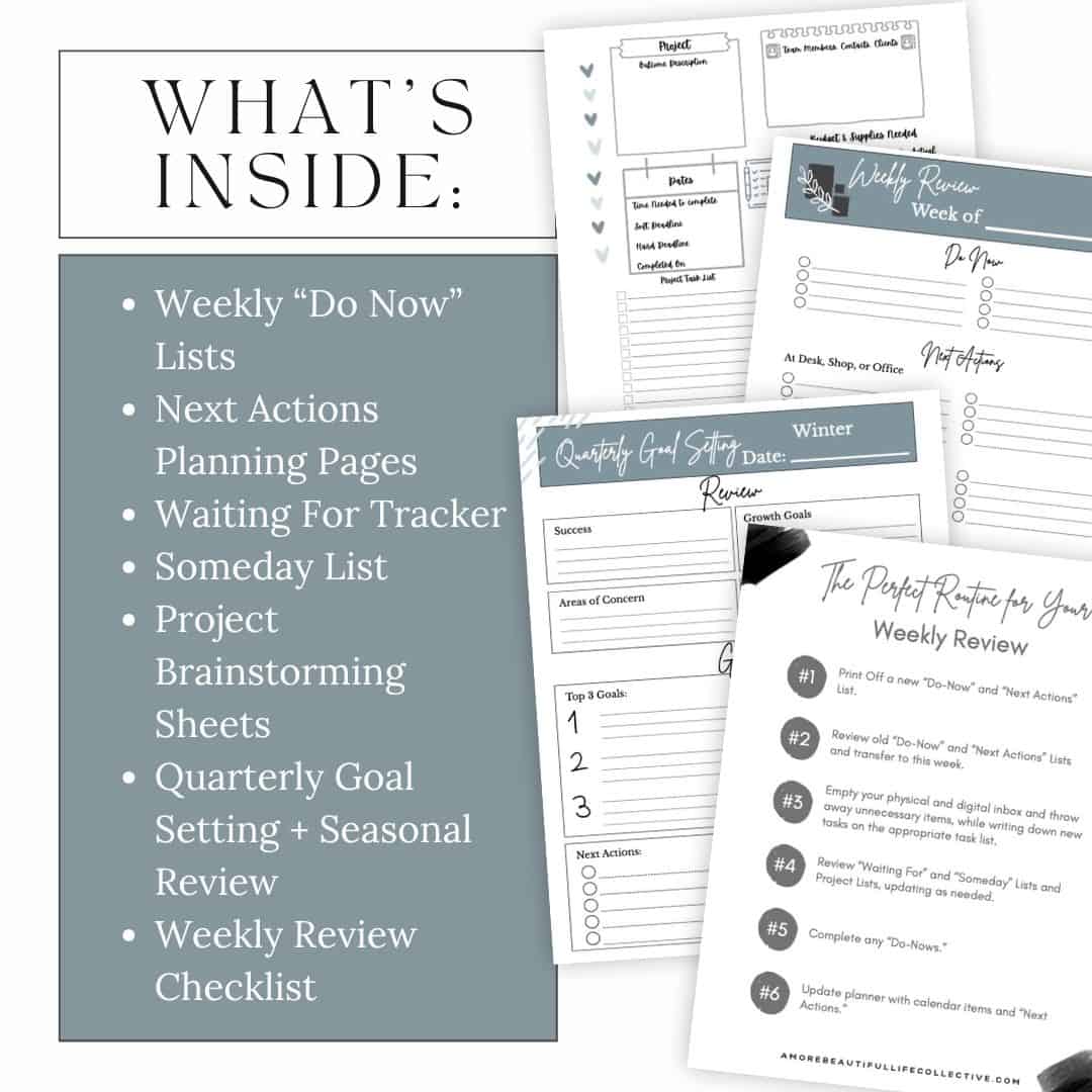 The Clarity Journal for Projects & Reviews | Undated Printable Planner for Weekly Review, Action Lists, Project Planning, and Goal Setting - Image 2