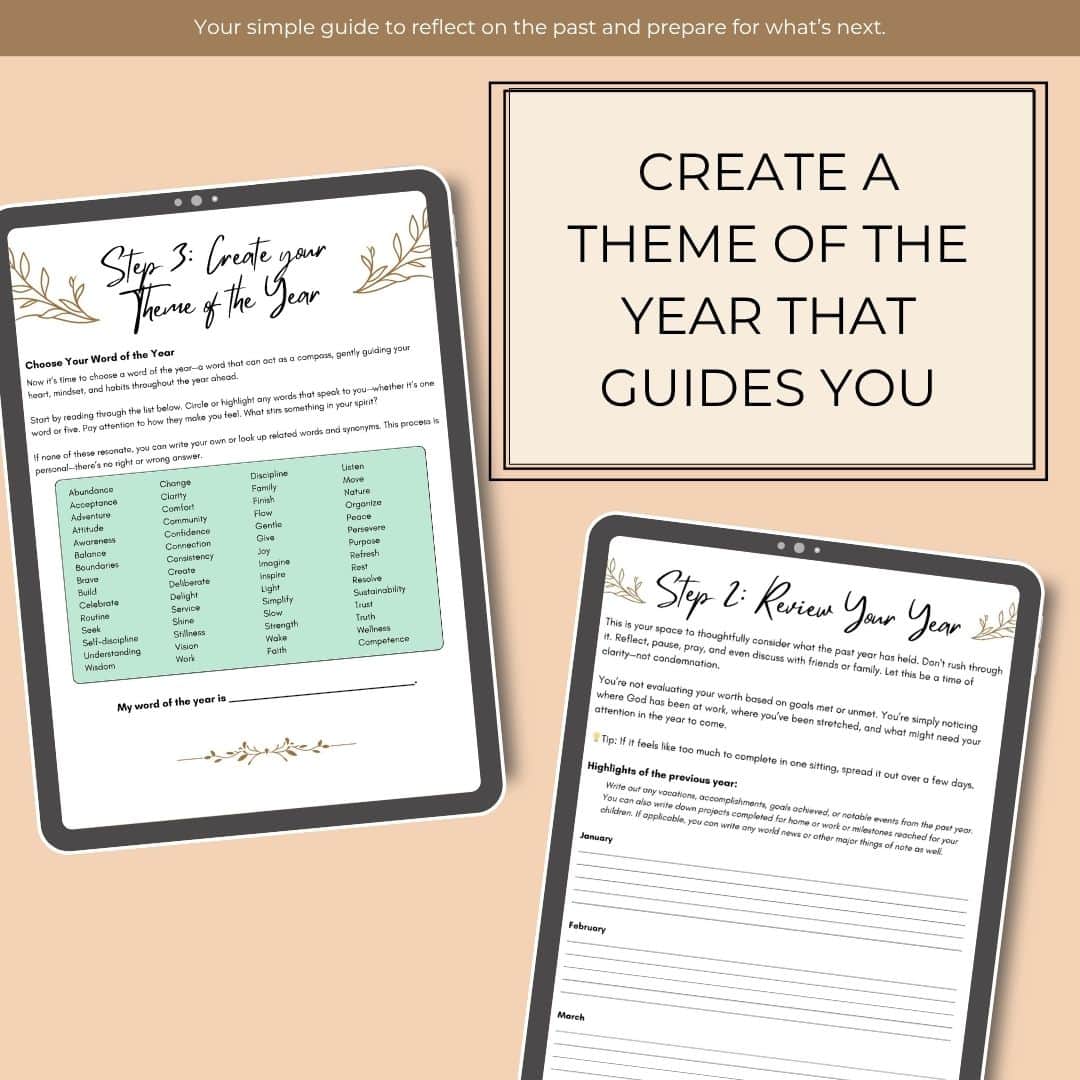 Rooted & Renewed: A Guided Yearly Review + Theme of the Year Workbook | Reflect, Refocus, and Live with Intention - Image 2
