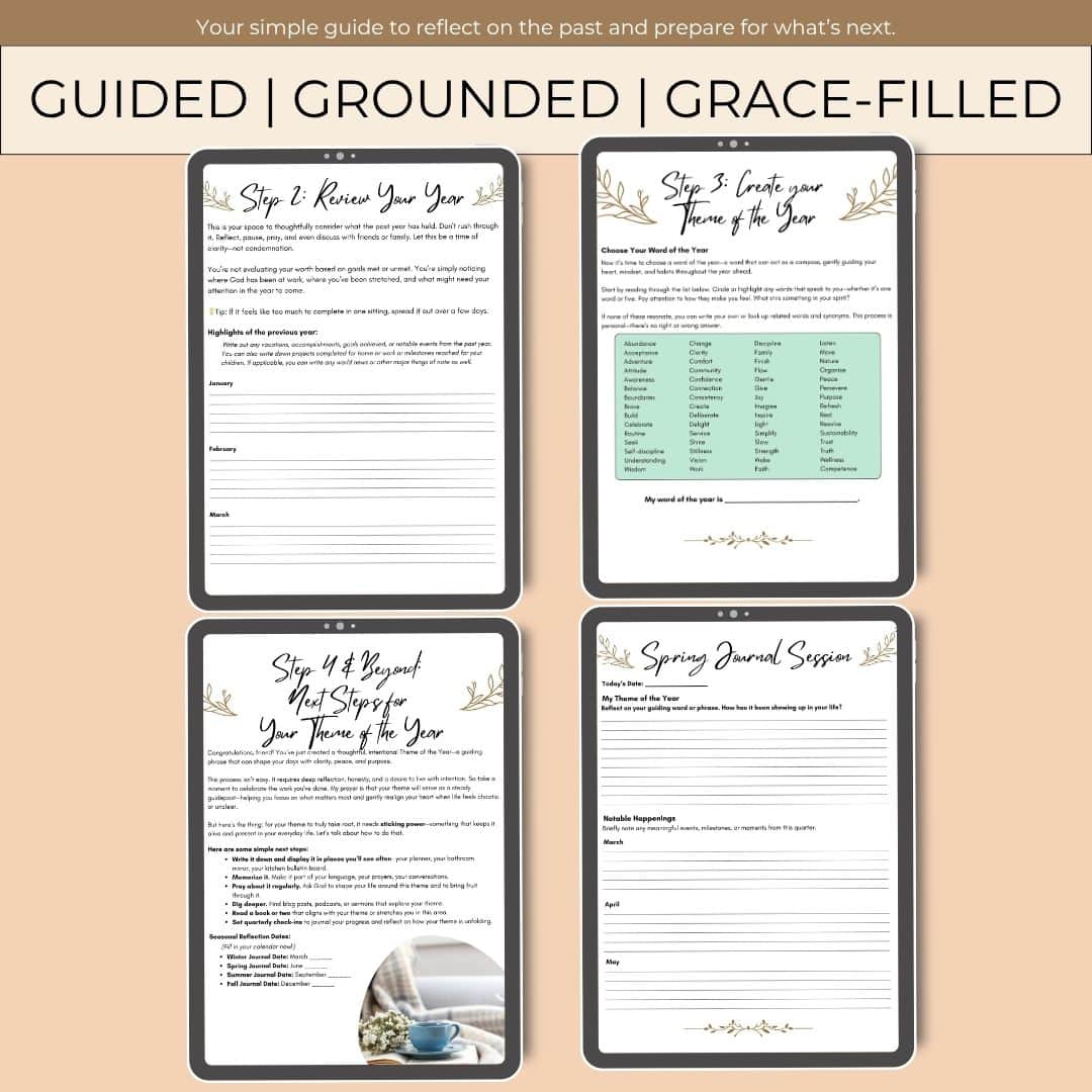 Rooted & Renewed: A Guided Yearly Review + Theme of the Year Workbook | Reflect, Refocus, and Live with Intention - Image 6