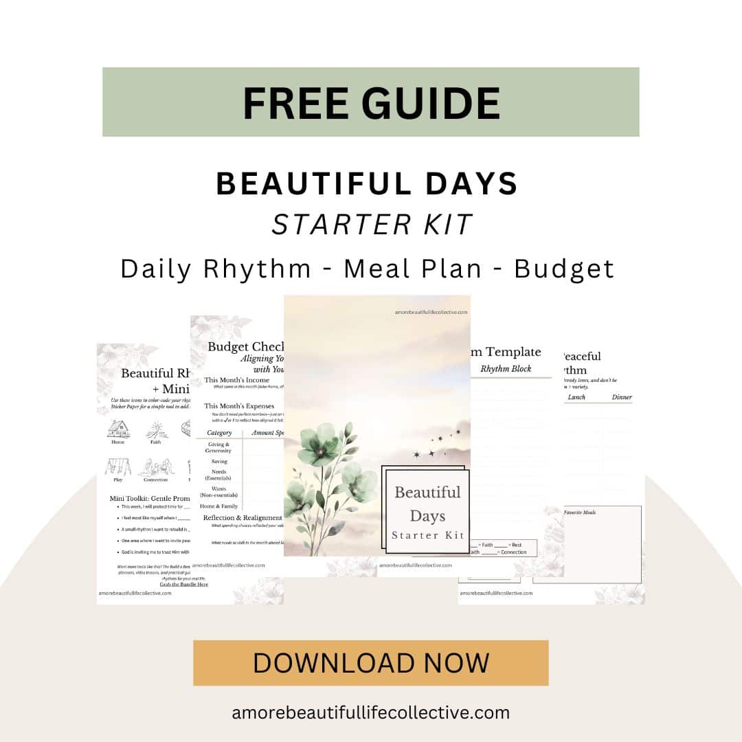 Beautiful Days Starter Kit | Meal Planning, Budgeting, Rhythm & Routines FREE Guide