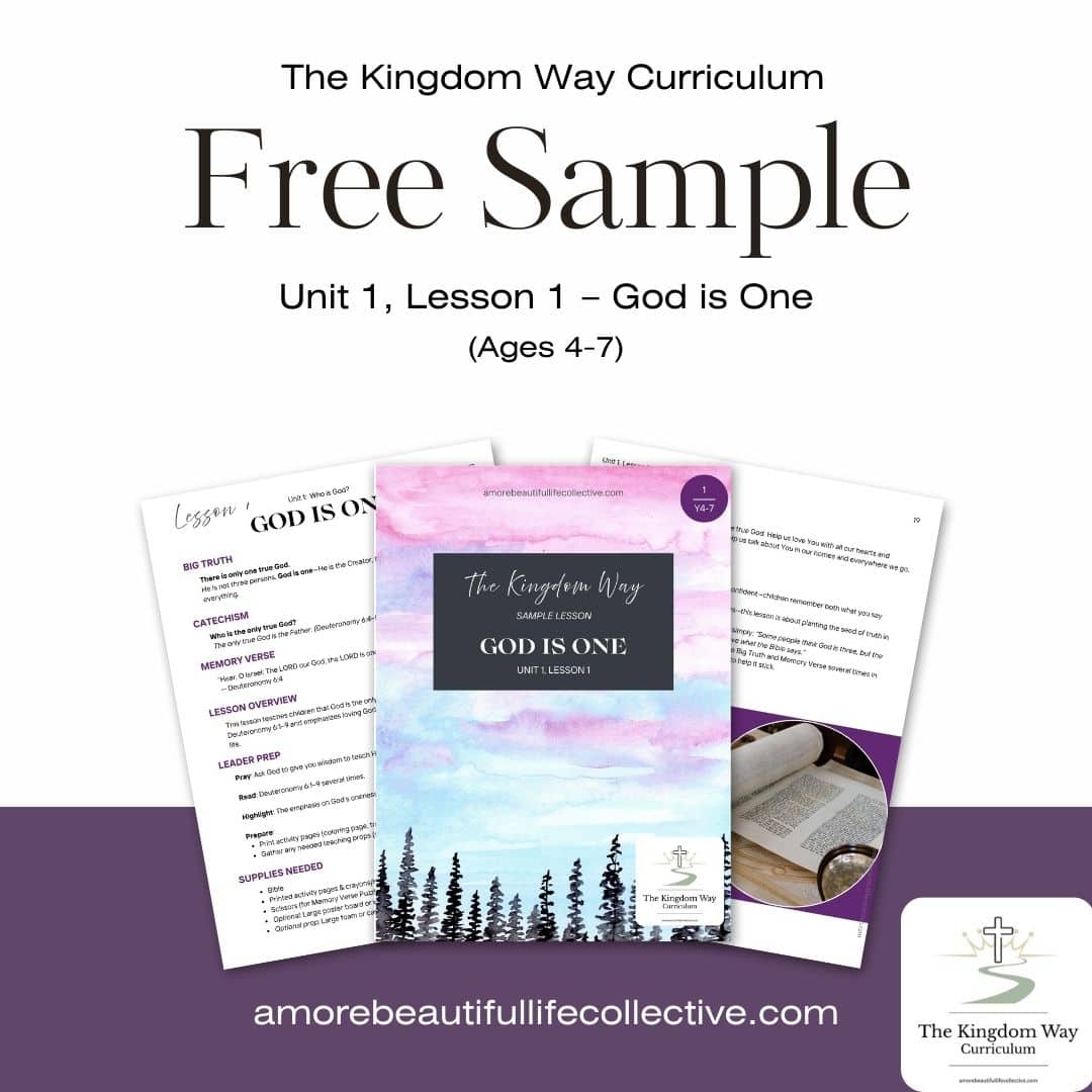 Free Sample: Unit 1 – Who is God? Sunday School Lesson for Kids (Shema, Deut. 6:4)