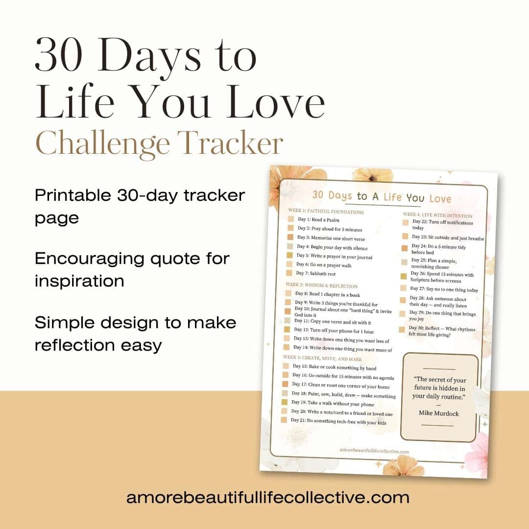 30 Days to a Life You Love Challenge Tracker – Slow Living Printable Tracker | Faith, Simplicity & Peace - Image 3