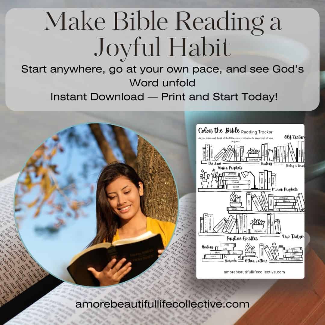 Color the Bible Tracker Printable – Bible Reading Tracker with Chapter Checklist & Illustrated Bookshelf (Portrait + Landscape Formats) - Image 3