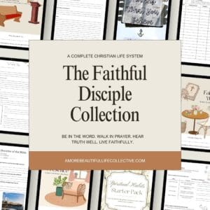 The Faithful Disciple Collection: Christian Planner Printable Bundle | Bible Study, Prayer Journal & Sermon Notes | Faith Journal for Women | Spiritual Habits Kit | Discipleship Bundle